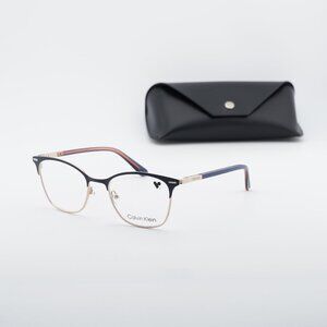 Calvin Klein CK21124 438 Cat Eye Eyeglasses 49mm - Blue/Gold